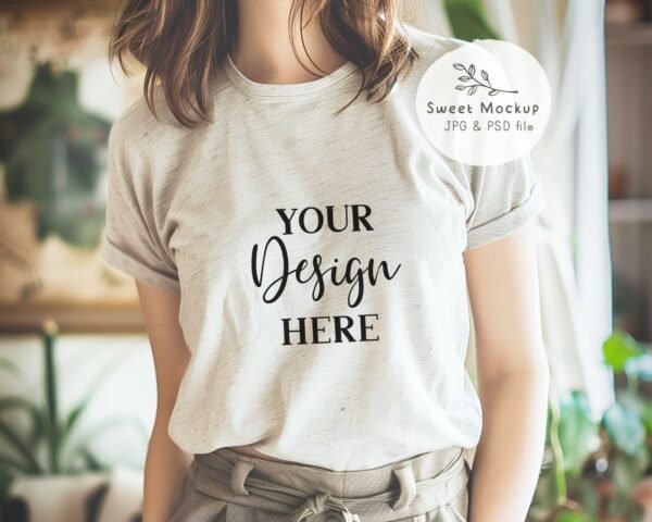T-Shirt Mockup – Cozy Living Room Scene for POD Display - Image 6