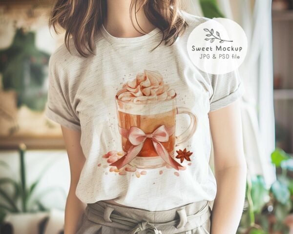 T-Shirt Mockup – Cozy Living Room Scene for POD Display - Image 3