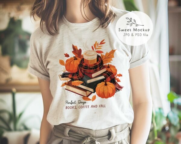 T-Shirt Mockup – Cozy Living Room Scene for POD Display - Image 2
