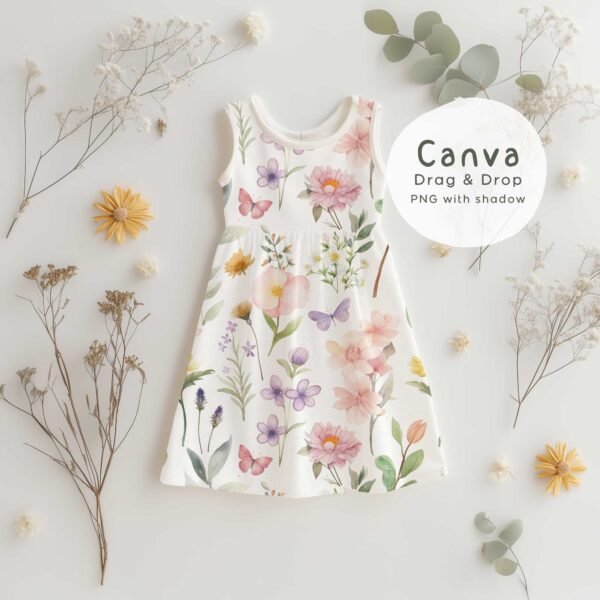 Realistic Baby Dress Mockup for Kids Clothing | Canva + PSD - Image 7