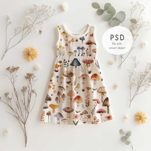 Realistic Baby Dress Mockup for Kids Clothing | Canva + PSD - Image 2