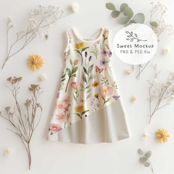 Realistic Baby Dress Mockup for Kids Clothing | Canva + PSD - Image 3