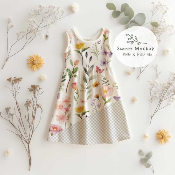 Realistic Baby Dress Mockup for Kids Clothing | Canva + PSD - Image 5