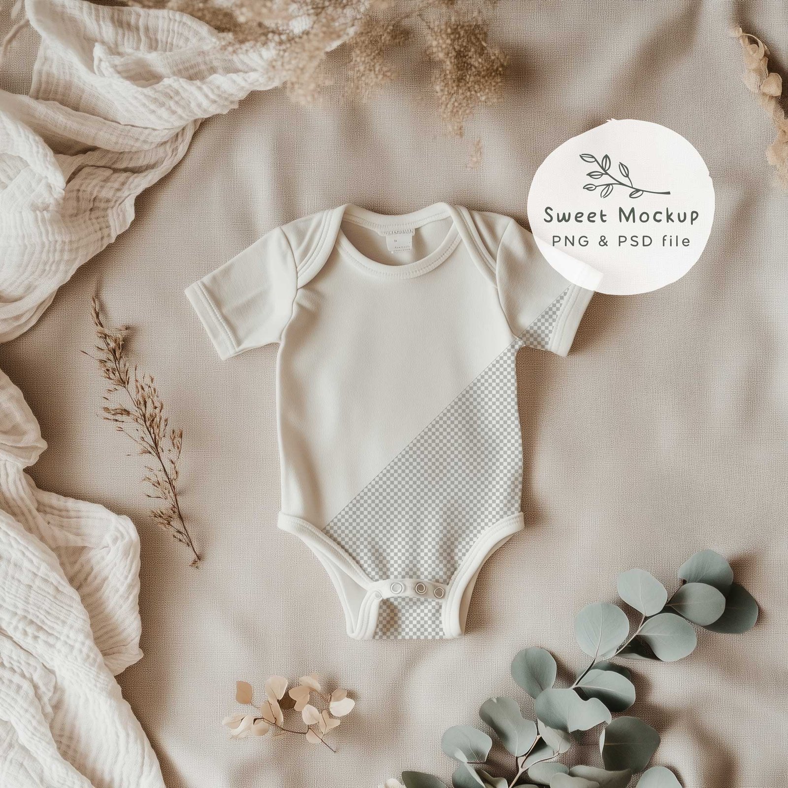 Baby romper Mockup, Canva drag & drop PNG and PSD Smart Object, - Image 10