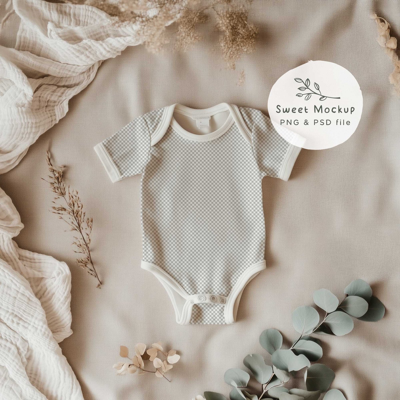 Baby romper Mockup, Canva drag & drop PNG and PSD Smart Object, - Image 9