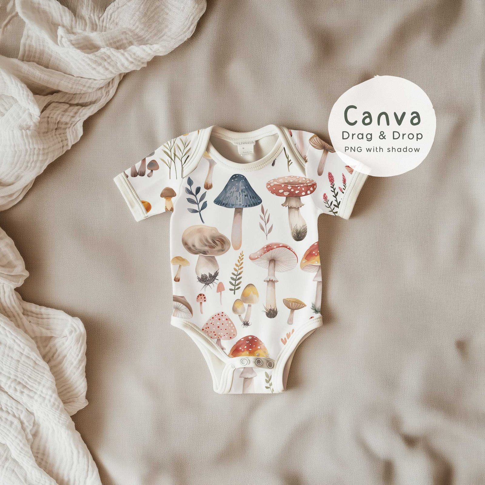 Baby romper Mockup, Canva drag & drop PNG and PSD Smart Object, - Image 6