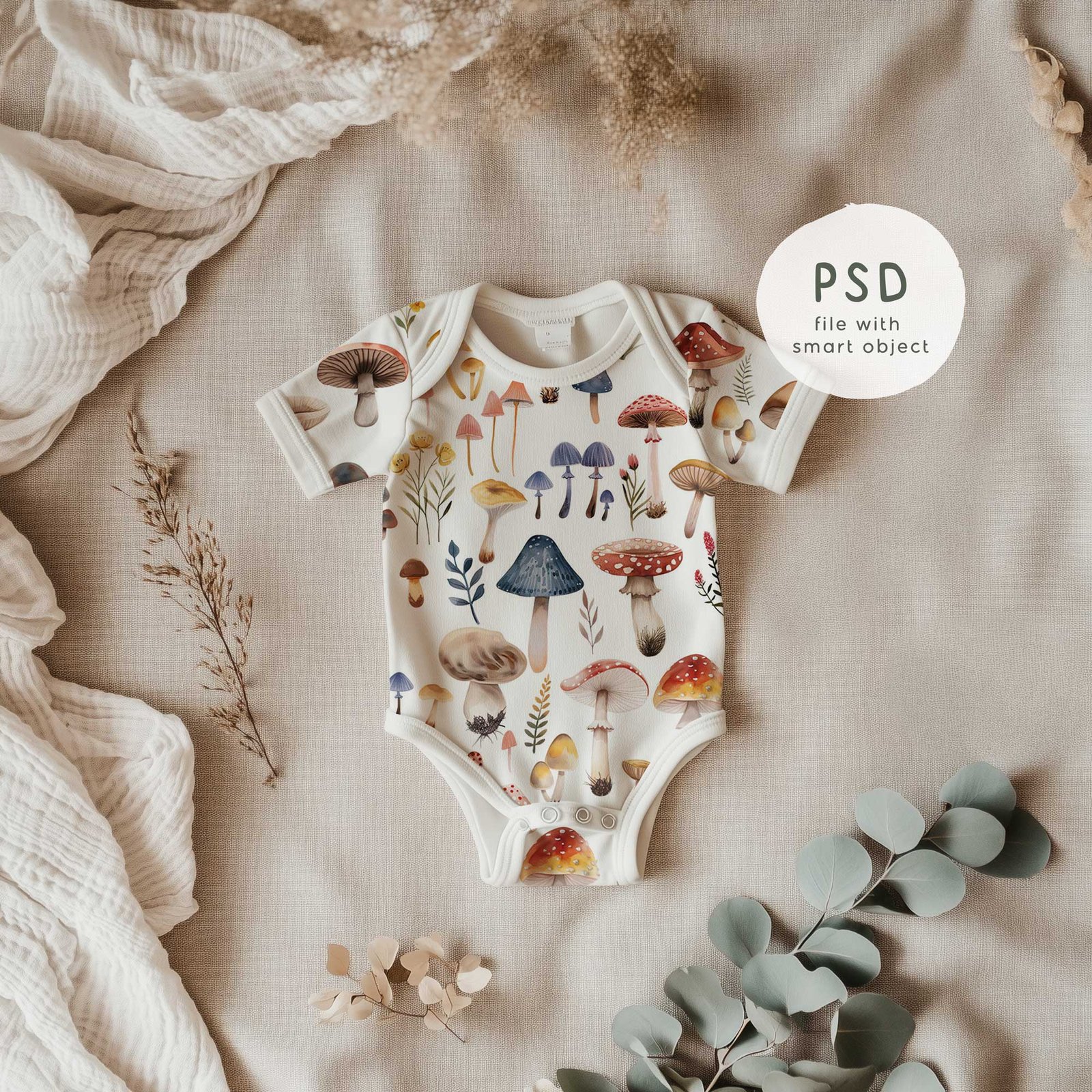 Baby romper Mockup, Canva drag & drop PNG and PSD Smart Object, - Image 3