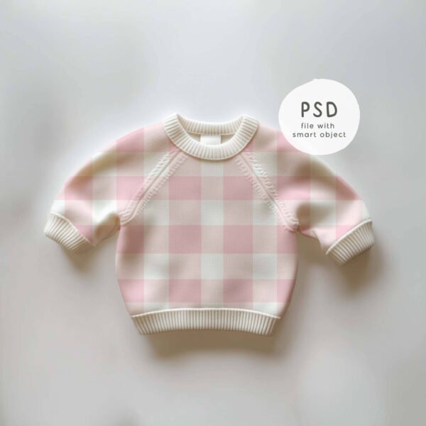 Baby Sweater Mockup, kids Clothing Mockup, PNG and PSD Smart Object, - Image 3