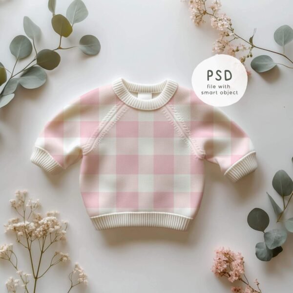 Baby Sweater Mockup, kids Clothing Mockup, PNG and PSD Smart Object, - Image 2