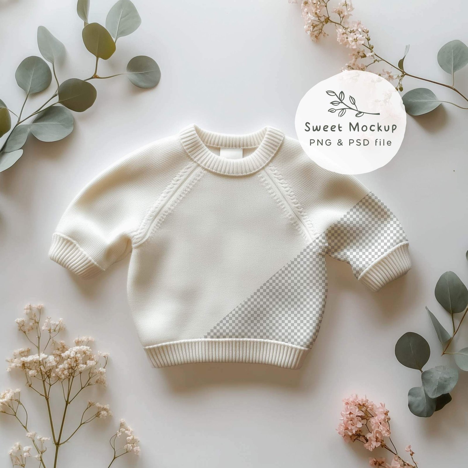 Baby Sweater Mockup, kids Clothing Mockup, PNG and PSD Smart Object,