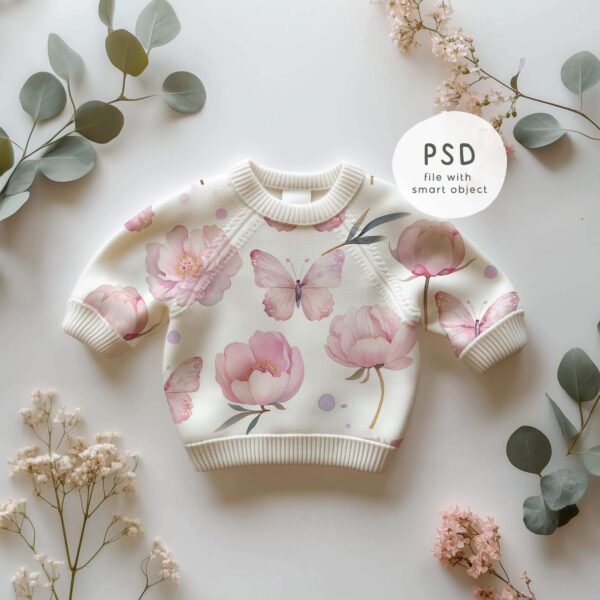 Baby Sweater Mockup, kids Clothing Mockup, PNG and PSD Smart Object, - Image 6