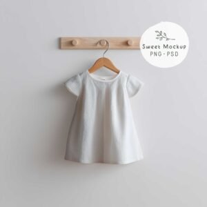 Simple Baby Dress Mockup, PNG and PSD Smart Object,