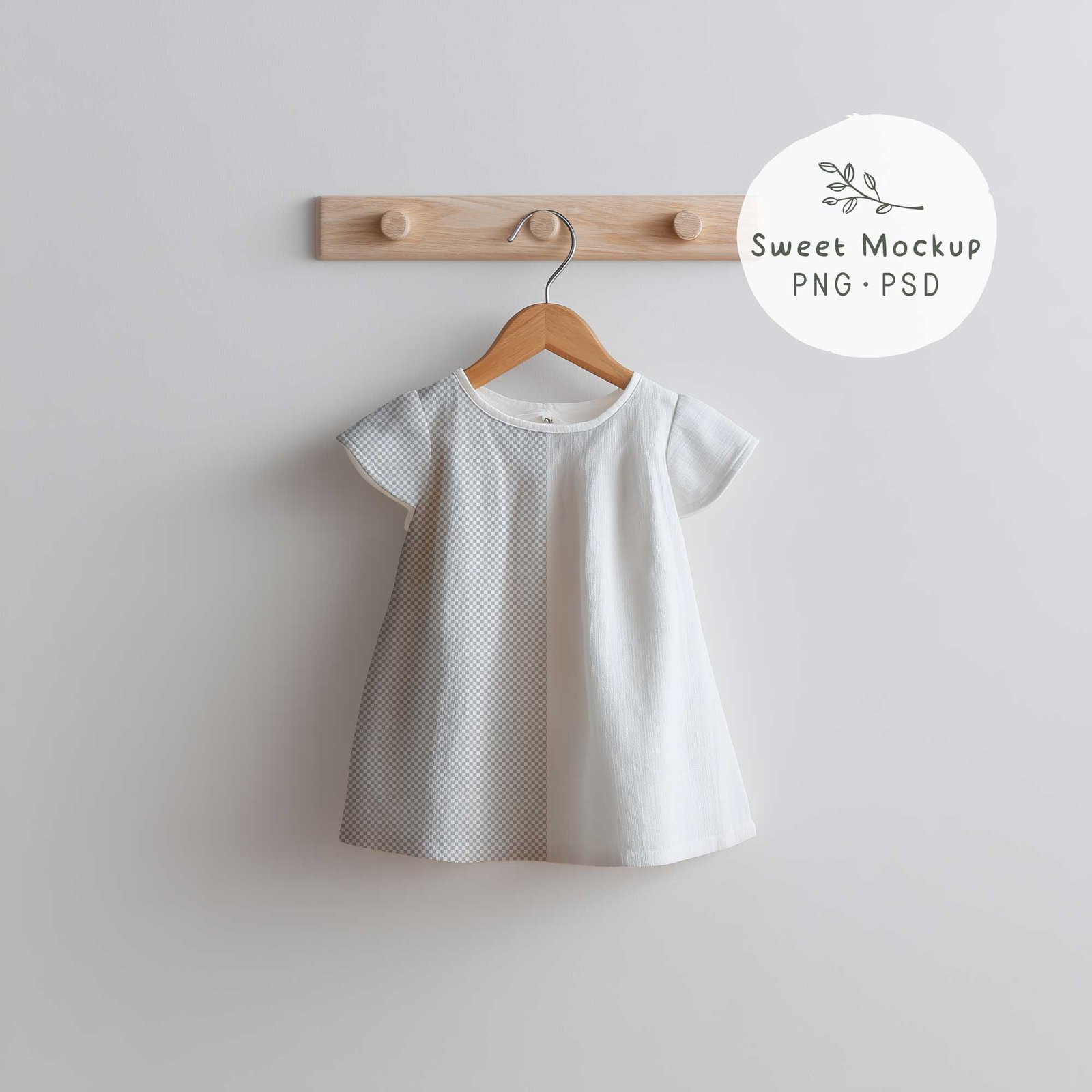 Simple Baby Dress Mockup, PNG and PSD Smart Object,
