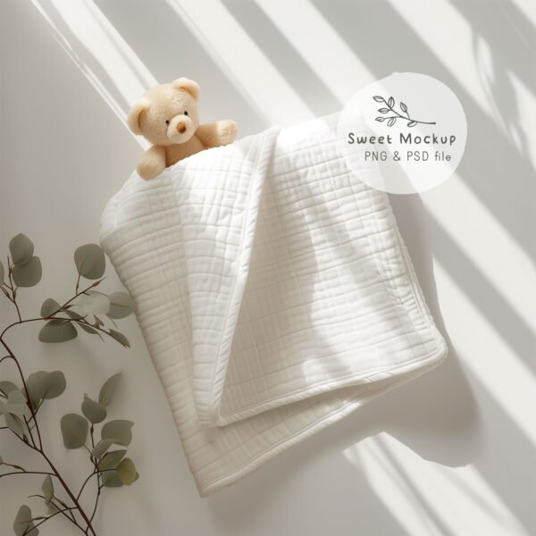 Blanket Mockup with Soft Natural Light in Nursery - Image 8