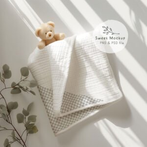 Blanket Mockup with Soft Natural Light in Nursery