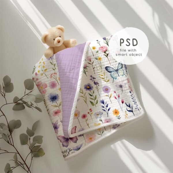 Blanket Mockup with Soft Natural Light in Nursery - Image 2