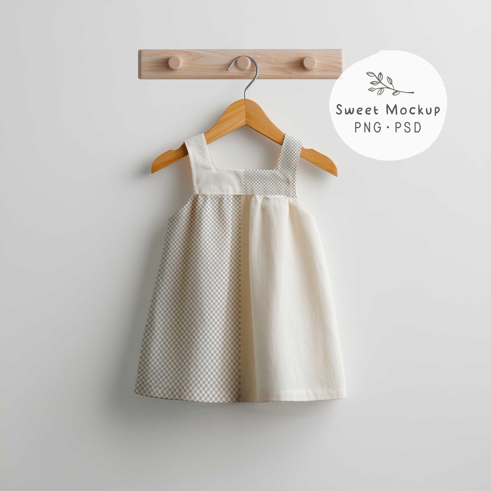 Toddler Dress Mockup, Kids Clothing - PNG and PSD Smart Object