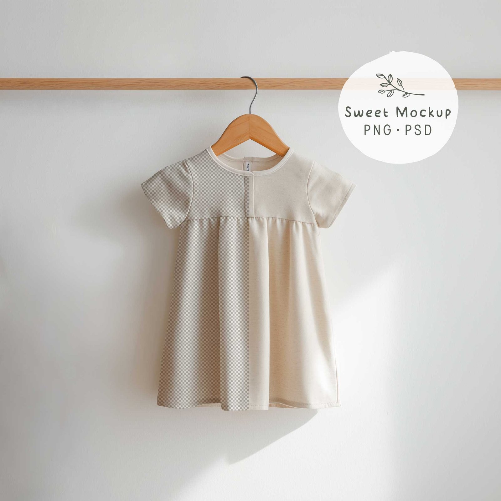 Baby Girl Dress Mockup, minimalistic Mockup, PNG and PSD Smart Object,