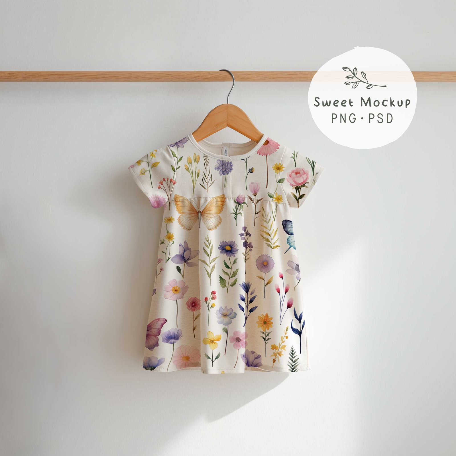Baby Girl Dress Mockup, minimalistic Mockup, PNG and PSD Smart Object, - Image 8