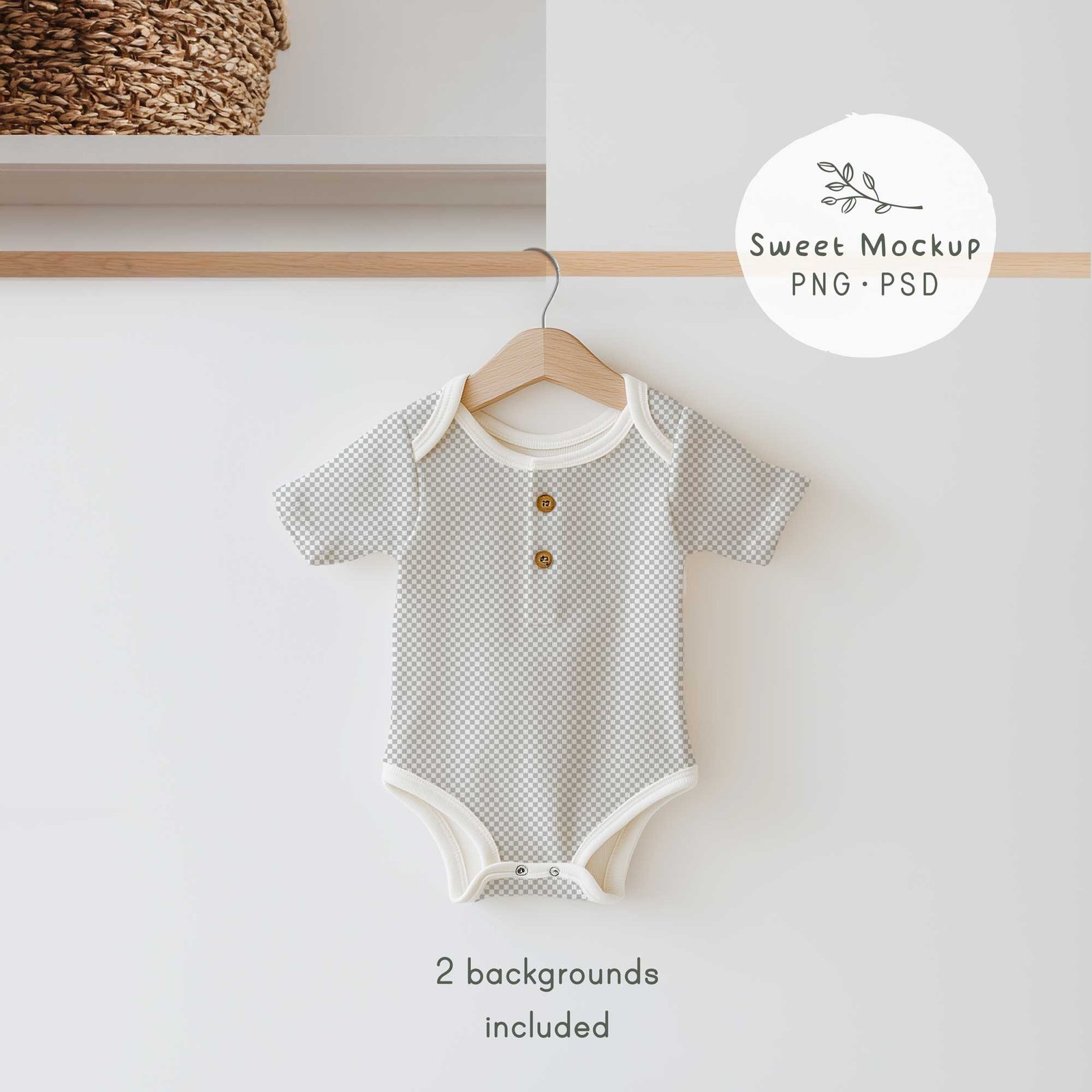 Baby romper Mockup, PNG and PSD Smart Object